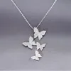 High-quality New Fashion 925 Sterling Silver Jewelry Personality Butterfly Crystal Female Clavicle Chain Pendant Necklaces H300