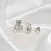 OEVAS Classic 925 Sterling Silver Created Gemstone Diamonds Earrings Ear Studs Wedding Bride Fine Jewelry Wholesale 220125