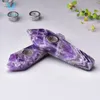 Baguette de prisme hexagonale de guérison de tuyau de cristal d'améthyste de rêve --- violet avec filtre