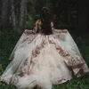 2021 샴페인 반짝 이는 볼 가운 Quinceanera 드레스 신부 부티크 연인 Sequines Applique 스위트 15 16 드레스 파티 착용