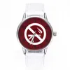 Polshorloges "niet roken teken smokeout wereld tabaksdag patroon horloges mode-sieraden canvas band quartz polshorloge voor vrouwen mannen