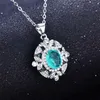 Orecchini Collana Pietra naturale Smeraldo Paraiba Tormalina Turchese Anelli per le donne Orecchini con perno Set di gioielli in argento sterling 9259373841