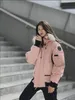 Fashion's Women's Windproof Bomber Jaquetas Collar de pele Capuz Down Cook Designer Parkas Winom Warm Jacket De Alta Qualidade Outwear