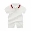 2021 Baby Boys Girls Brand T&B Rompers Toddler Summer Short Sleeve Jumpsuits Infant Turn-Down Collar Onesies Kids Clothing