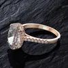 PANSYSEN 9ct Radiant Cut 9 * 13MM lab Diamond Ring set per le donne Solid 925 Sterling Silver 18K Rose Gold Color Rings 220212