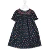 Zomer Meisje Smock Bloemenjurk Zuigeling Borduurwerk Smooked Kleding Kleine Meisjes Vintage Boutique Jurken Kinderen Katoenen Vestidos 210615