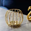 Candle Holders 1PC Golden Metal Holder Christmas Decoration Luxury Candlestick Dining Table Ornaments