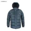 Corbona Mäns Jacka Vinterförtjockning Business Casual Fashion Högkvalitativ Parka Cotton Coat Zipper Hooded Man 211204