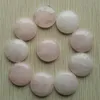 25mm Assorted Natural Stone Flat Base Round Cabochon Cystal Loose Pärlor för Halsband Örhängen Smycken Klädtillbehör Göra grossist