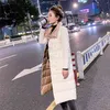 Fitaylor Women Double Sided Down Long Jacket Winter Breasted Warm Parka White Duck Coat 210923