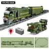 Stad Elektrische Track Trein Bouwblok Creator WW2 Motor Rail Trai Railway Auto Figuren Bricks Speelgoed voor kinderen Kinderen X0902