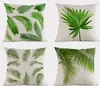 Coussin/oreiller décoratif feuilles vertes cocotiers tropicaux motif étui en lin maison bureau canapé housse de coussin décorative