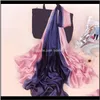 Avvolge Cappelli, Sciarpe Guanti Aessories Drop Delivery 2021 Design Luxury Solid Silk Sciarpa estiva Gradient Dip Dye Donna Musulmano Hijab Scialle Lon