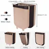 Boîtes de rangement Poubelles 9L Poubelle pliante Organisateur de cuisine Conteneur à ordures suspendu Poubelle de porte d'armoire de recyclage murale