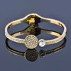 Sinleery Fashion Crystal Round Cuff Open Bangle Rose Guld Silver Färg Bröllop Armband Kvinnor Mode Smycken SL483 SSF Q0719