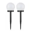 2PCS Solar Powered LED Ground Light Ball Pelouse Lampe Étanche Extérieur Jardin Cour Chemin Décor - Blanc Chaud