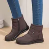 Boots Shoes Fashion Snow Women's Thick-Soled Colorblock Brock Wedges Short Outdoor Winter Keep Warm Plush Mujer 92736 38982 25253 66021