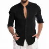 Nouveaux chemises décontractées de mode masculine à manches longues à manches longues à manches longues à manches sociales masculines bouton slim fit placket soild coréen collier d'automne top automne x2712