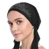 Muslim Hijab Turban Cap Women Flower Print Cancer Chemo Caps Head Scarf Headwear Strech Silky Durags Bandanas