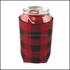 Other Kitchen Tools Kitchen, Dining Bar Home & Gardenred Buffalo Check Cooler Bag Wholesale Blanks Neoprene Black Red Plaid Can Ers Wedding