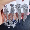 Diamonds Long Tassel Dangles Eardrop Claw Chain Ladies Earrings Boutique Female Jewelry Super Flash Rhinestone Mixed Batch