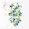 6m-3Y verão abacaxi criança infantil bebê garoto menina maiô babados arco colete top shorts swimwear roupa de banho beachwear 210515