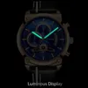 LIGE Bleu Montre-Bracelet Hommes Montres Top Marque De Luxe En Cuir Montre À Quartz Pour Hommes Sport Horloge Mâle Étanche Chronographe 210527