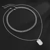 Многослойный хип-хоп Титановый сталь длинные цепи ожерелье для женщин Мужчины Ювелирные Изделия 2021 Блестное ожерелье Ожерелье Аксессуары
