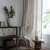 Cotton Linnen Gedrukt Zwart Kwastje Bohemian Stijl Keuken Gordijn Baai Venster Gordijnen voor Woonkamer Decoratie Moderne Woondecoratie