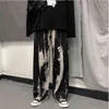Kosahiki Punk Drukuj Luźne Kobiety Szerokie Spodnie Nogi Casual Streetwear Japoński Spodnie Harajuku Hip-Hop High Waist Pantalon Femme 211115