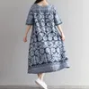 Summer Print Party Dress Women Elegant Button Down Long Shirt Dress Casual Long Sleeve Maxi Beach Dress Y0118