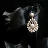 Charms TREAZY Luxuriöse Top-Qualität Simulierte Perle Kristall Braut Lange Tropfen Ohrringe für Frauen Hochzeit Schmuck Zubehör