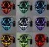 The latest 17X20.5CM led luminous mask Halloween dress up props party cold light strip ghost masks, support customization