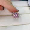 Designs 925 prata banhado a ouro rosa cz anel de casamento anel de diamante