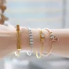 Dylam Lady été femmes Bracelets ensemble blancs couleur acier inoxydable amour Accsori Bracelet Bangl Bracelets en or 18 carats