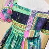 ファッションキッズガールズコットンドレス夏の女の女の花を印刷する緑のドレス子供誕生日パーティー服4439229