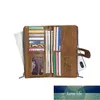 Kvinnors vintage äkta läderväska lång blixtlås hasp plånbok retro mäns handhållen mobil myntväska