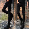 Mäns Jeans 2021 Fashion Summer Tunna Double Zipper Skinny Teenagers Boys Black Show Hip Hop Streetwear Penna Män 28-34