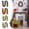 Flores decorativas Grinaldas 2.7m Natal criptografado por porta de rattan pendurado árvore de decoração de festão (com luzes) artesanal