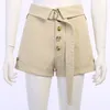 Sexy khaki patchwork button up shorts vrouwen hoge taille met sjerpen casual slanke vrouwelijke zomer y2k kleding mode 210517