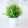 Dekorativa blommor konstgjorda växter Green Bonsai Small Tree Potted Fake Home Decor Crafts 1 st