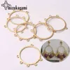 Zinklegering platte gouden ronde vorm holle cirkel connector charms 6pcs / lot voor DIY kwast oorbellen maken accessoires