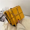 Spring And Summer Trendy Fashion Messenger Bag Net Red Stitching Checkered Design One-shoulder Small Square Handbag Shoulder Bags