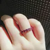 Natural Brazil Rhodolite GARNET Кольцо Круглый 4 мм 6 шт. Классический простой драгоценный камень Прекращенные ювелирные изделия стерлингового серебра 925 для женщин 211217