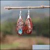 Dangle & Chandelier Natural Stone Earrings For Women Imperial Teardrop Earring Cute Elegant Ol Classic Jewelry Femme Drop Delivery 2021 Erb5