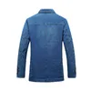 4XL Erkek Denim Blazer Moda Pamuk Vintage Takım Elbise Erkek Mavi Ceket Ceket Slim Fit Kot Blazers Top 211126