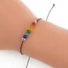 Pride 2pcs / set Braccialetto di fascino per amicizia coppie 6 colori perline pendenti Bangles donna uomo fortunato desiderio gioielli