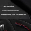 Bilrattskydd DIY Handstygn Svart Svart Suede för Volkswagen Golf 6 GTI MK6 / POLO GTI / SCIROCKO R PASSATT CC