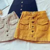 Skirts 2022 Spring Baby Girls Skirt Cotton Princess A Line School Mini Children Kids Girl Corduroy Velvet Tutu 2-7Y