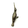 装飾的な置物オブジェクトヴィンテージソリッド銅長い口鳥の小さな彫像装飾クラシックブラス動物キツツキのホームデスクの装飾